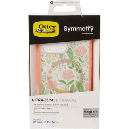 OtterBox Symmetry Series Ultra-Slim Phone Case - iPhone 16 Pro Max in Clear/Trans Peach Parfait/Peachy Bloom