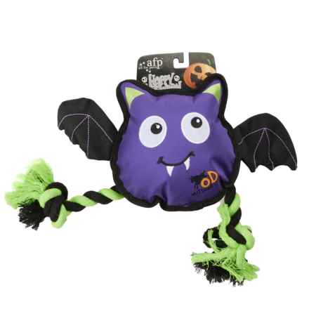 Outdoor Dog Ballistic Bat with Rope Legs Dog Toy - Squeaker in Purple/Bat