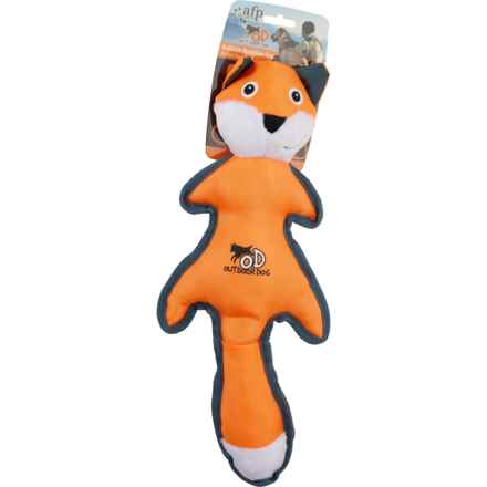 Outdoor Dog Ballistic Rumbler Fox Dog Toy - 16.5”, Squeaker in Orange