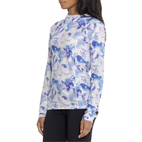 Outdoor Research Echo Printed Hooded Shirt - UPF 15, Long Sleeve in Lavender Watercolor