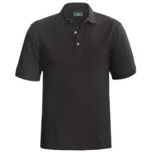 Outer Banks Ultimate Cotton Polo Shirt - Short Sleeve (For Tall Men) in Black - Closeouts