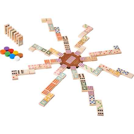 Outside Inside Backpack Double-12 Dominoes in Wood/Multi