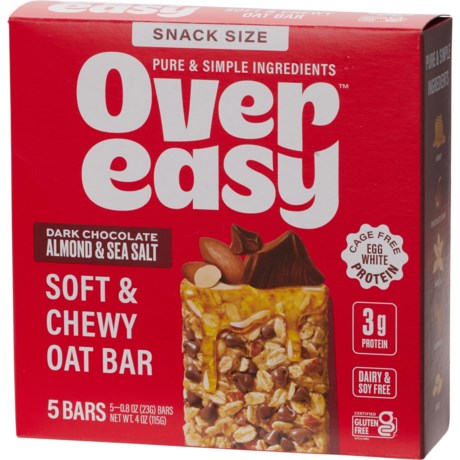 Over Easy Dark Chocolate Almond and Sea Salt Soft and Chewy Oat Bars - 5-Count in Multi