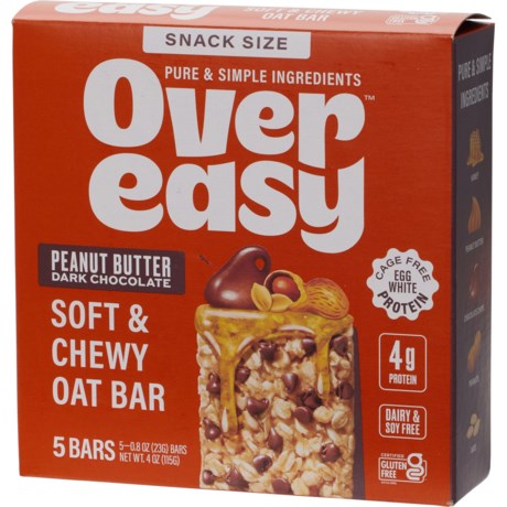 Over Easy Peanut Butter Dark Chocolate Soft and Chewy Oat Bars - 5-Count in Multi
