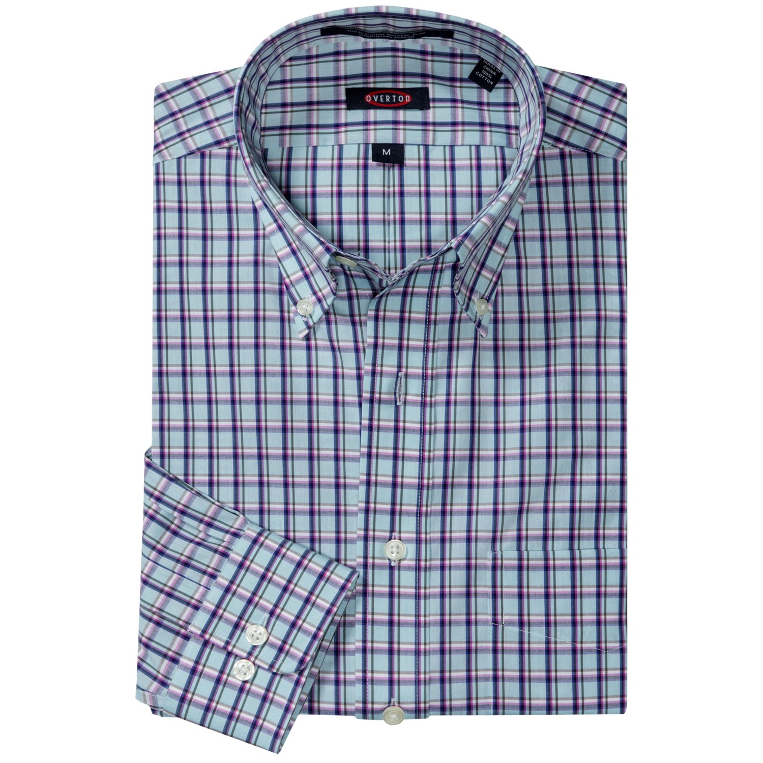Overton Wrinkle-Free Plaid Sport Shirt - Long Sleeve (For Men) - Save 52%