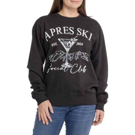 PACIFIC & CO Apres Ski Social Club Sweatshirt in Black/White