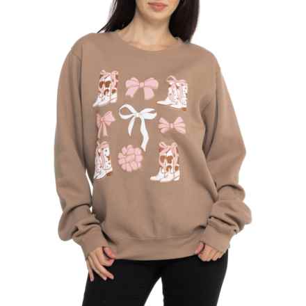 PACIFIC & CO Cowboy Boots Sweatshirt in Ginger