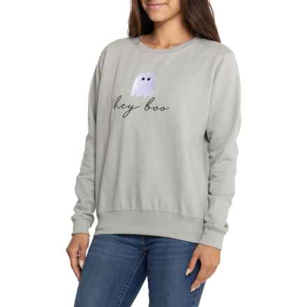 PACIFIC & CO Hey Boo Sweatshirt in Grey/White