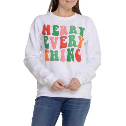 PACIFIC & CO Merry Everything Sweatshirt in White Multi