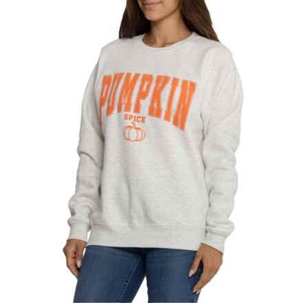 PACIFIC & CO Pumpkin Spice Sweatshirt in Oatmeal/Orange