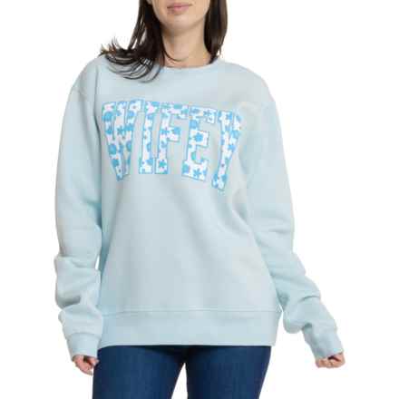 PACIFIC & CO Wifey Sweatshirt in Pool Day