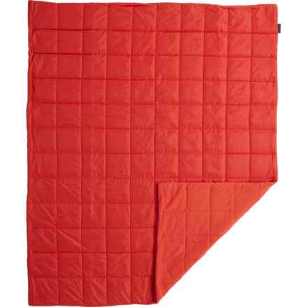 Pacific Crest Quilted Reversible Outdoor Throw Blanket - Packable, Down Alternative, 50x60” in Orange