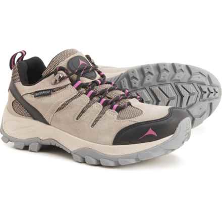 Pacific Mountain Boulder Low Hiking Shoes - Waterproof (For Women) in Khaki/ Berry