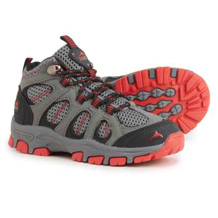 Pacific Mountain Boys Cedar Jr. Hiking Boots - Waterproof in Charcoal/Red