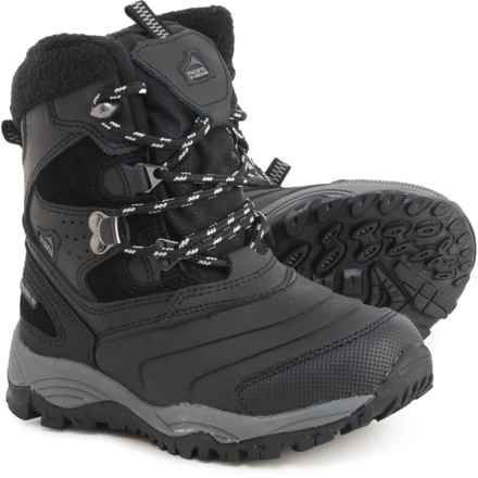Pacific Mountain Boys Tundra Jr. Winter Boots - Waterproof, Insulated in Black/Grey