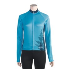 Pactimo Lookout Cycling Jersey - Full Zip, Long Sleeve (For Women) in Hawaiian Ocean/Blue Nights - Closeouts