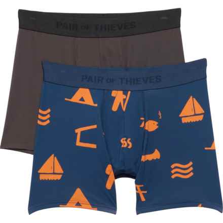 PAIR OF THIEVES Hustle Camping Print Boxer Briefs - 2-Pack in Navy