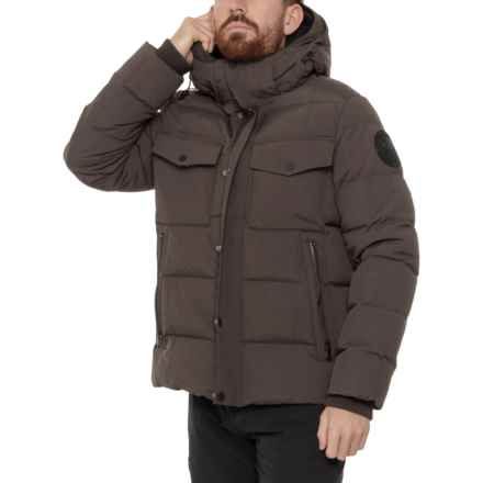 Pajar Caelum Box-Quilted Puffer Down Jacket - 550+ Fill Power, Detachable Hood in Dark Oak