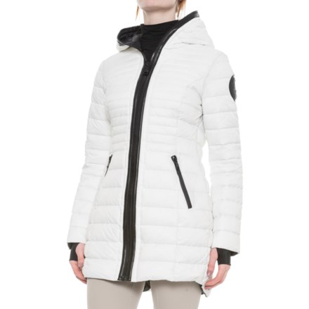 NEW Arctic White Puffer Jacket Real Fox Fur Hood Optic Print XXL Faux Down  Coat 