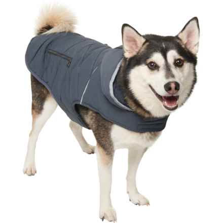 Pajar PUP Denver Diagonal Quilted Puffer Hooded Dog Jacket - Insulated in Graphite