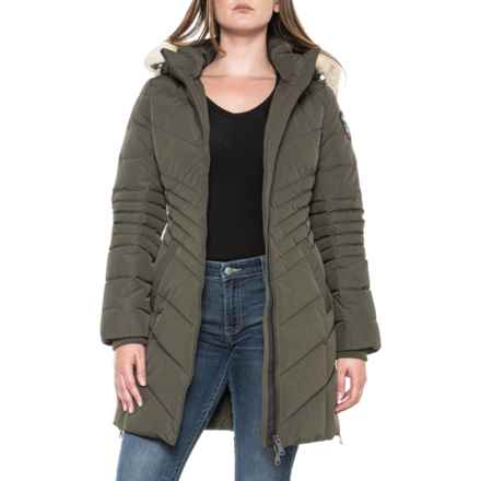 Pajar Queens Chevron-Quilted Down Puffer Jacket - 500 Fill Power in Military