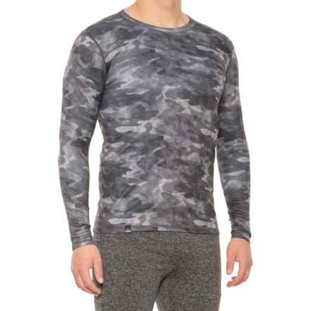 Pajar Stretch Camo Thermal Crew Neck Base Layer Top - Long Sleeve in Grey