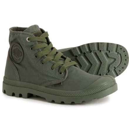 Palladium Big Boys Pampa Hi V Canvas Boots in Olive Night
