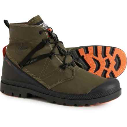 Palladium OLIVE NIGHT PAMPA TRAVEL LITE CANVAS BOOTS - WATERPROOF (FOR MEN) in Olive Night
