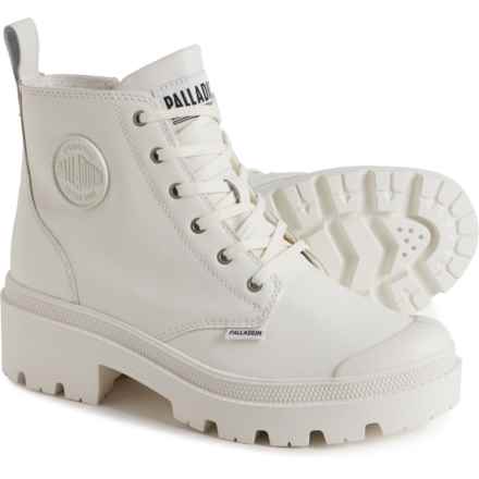 Palladium Pallabase Boots - Leather (For Women) in Star White