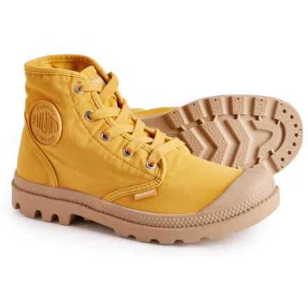 Palladium Pampa Hi Canvas Boots (For Women) in Honey Gold