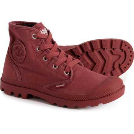 Palladium Pampa Hi Canvas Boots (For Women) in Wax Red