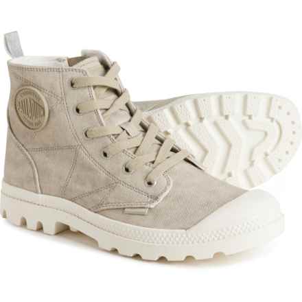 Palladium Pampa Zip Canvas Boots (For Women) in Eucailiptus