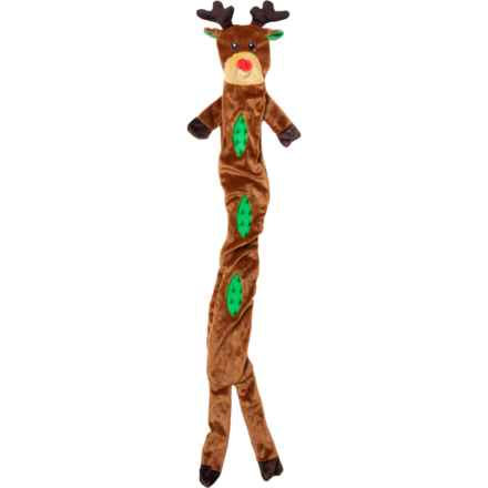 Pally Paws Reindeer Plush Dog Toy with TPR Belly - 52”, Squeaker in Reindeer/Brown