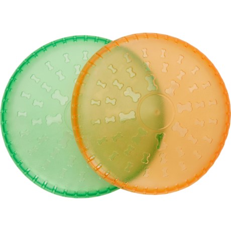 Pally Paws Transparent TPR Frisbee Dog Toy - 2-Pack, 9” in Multi