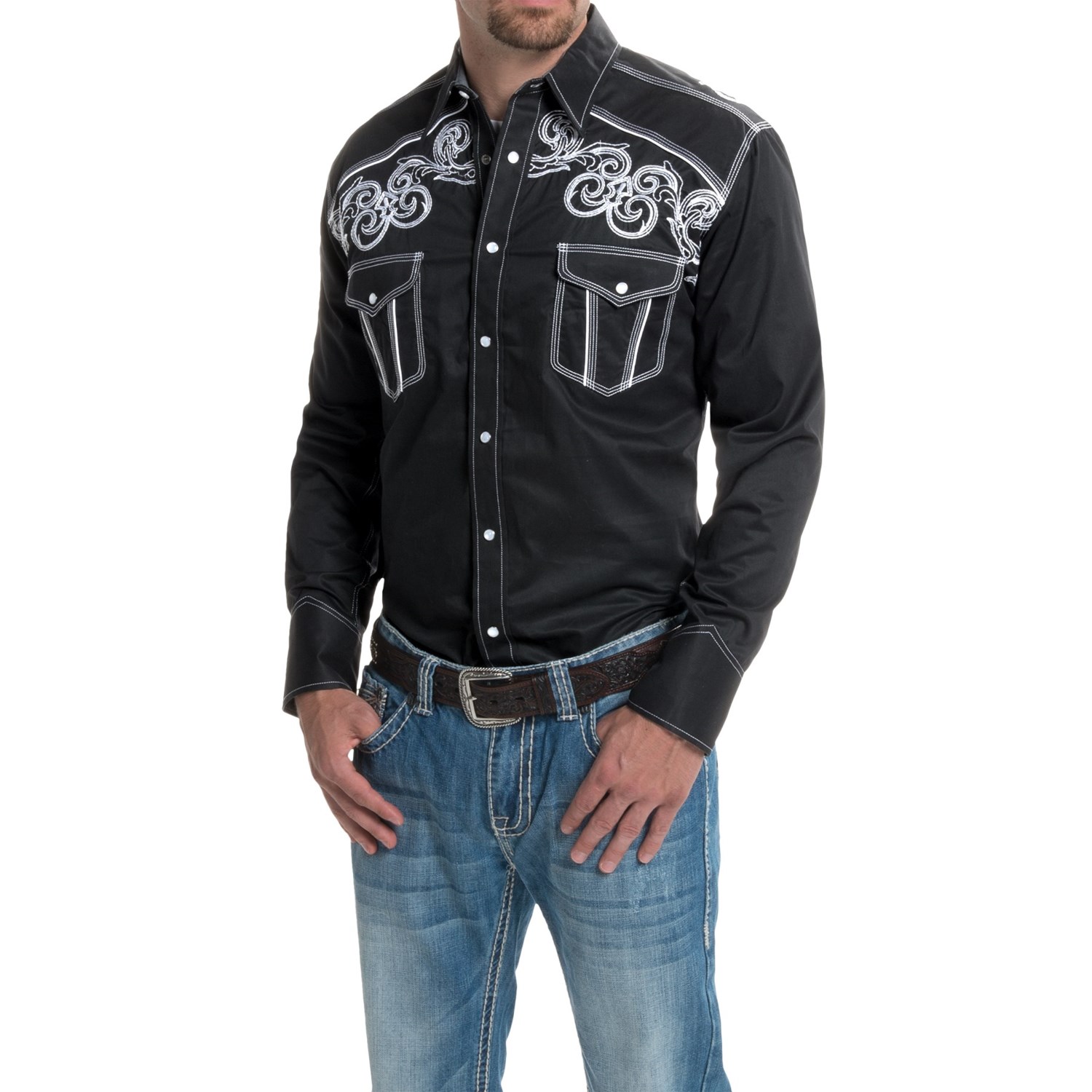 Panhandle 90 Proof Embroidered Poplin Western Shirt (For Men) - Save 43%