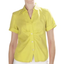 Paperwhite Linen Shirt - Short Sleeve (For Women) in Chartreuse - Closeouts