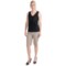 7161J_3 Paperwhite Stretch Cotton Shorts (For Women)