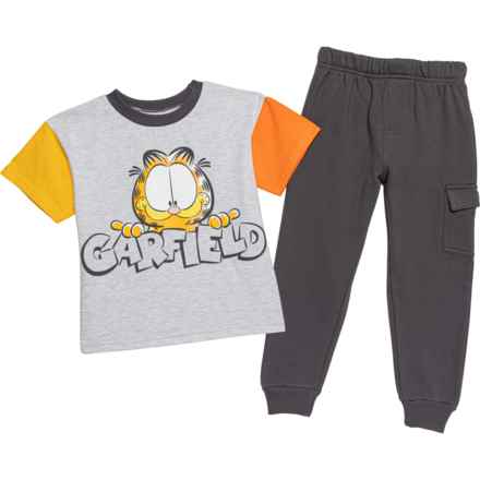 Paramount Toddler Boys Garfield Shirt and Cargo Joggers Set - Short Sleeve in Multi