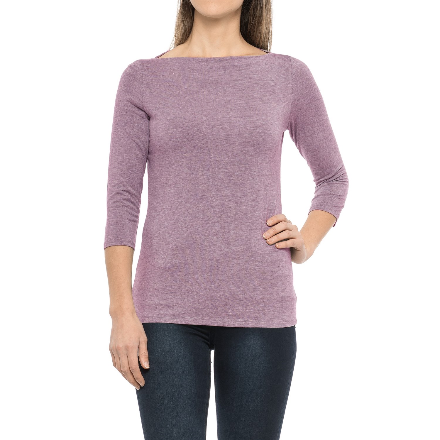 Paraphrase Boat Neck Shirt – Modal, 3/4 Sleeve (For Women)