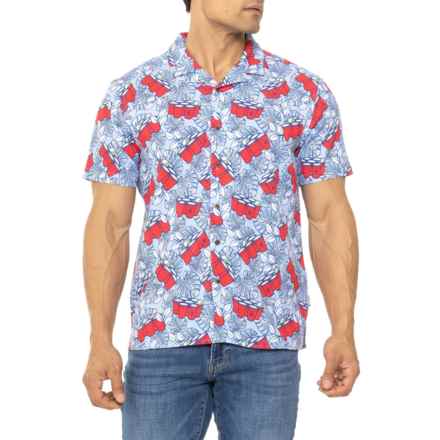 PARTY PANTS Wilmington High-Performance Woven Shirt - Short Sleeve in Light Blue