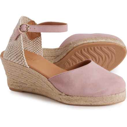 PASEART ESPADRILLES Made in Spain Closed Toe Wedge Sandals - Suede (For Women) in Rosa