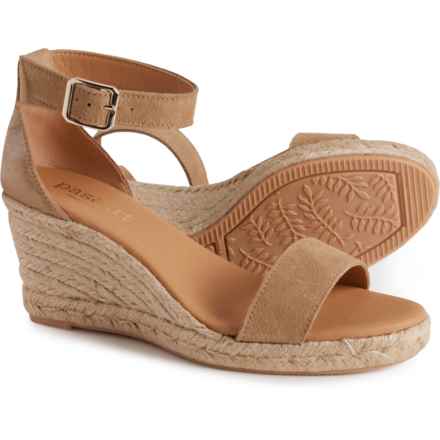 PASEART ESPADRILLES Made in Spain One-Band Wedge Sandals - Leather (For Women) in Mushroom