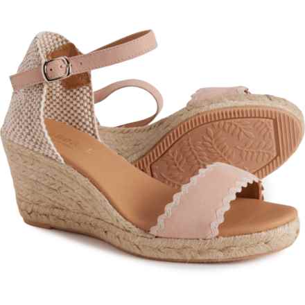 PASEART ESPADRILLES Made in Spain Wedge Open-Toe Sandals - Suede (For Women) in Pink Maquillaje
