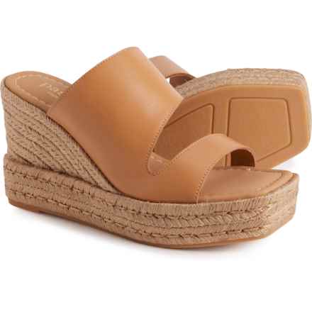 PASEART ESPADRILLES Made in Spain Wedge Slide Sandals - Leather (For Women) in Miel