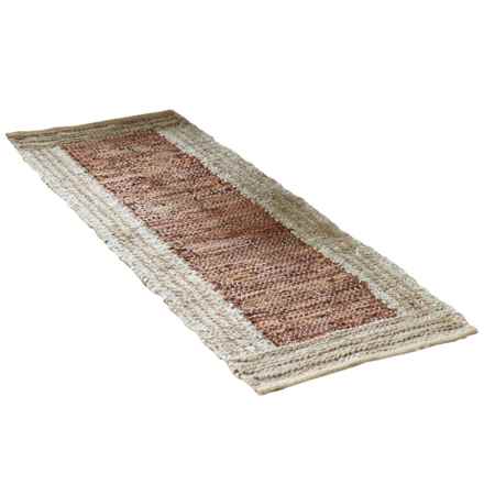 Patina Vie Leather Woven Area Rug - 5x8’ in Tan/Brick