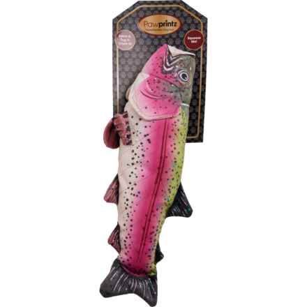 Pawprintz Trout Plush Dog Toy - 16”, Squeaker in Trout