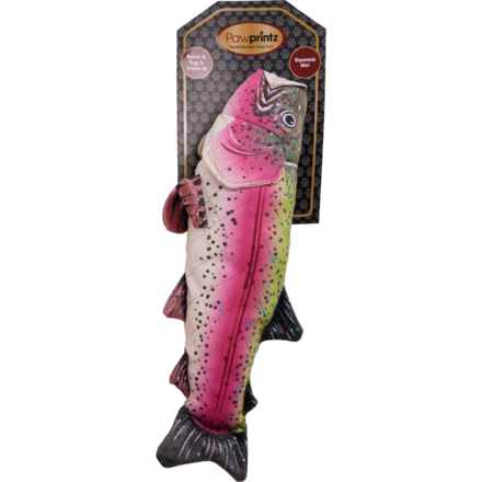 Pawprintz Trout Plush Dog Toy - 16”, Squeaker in Trout