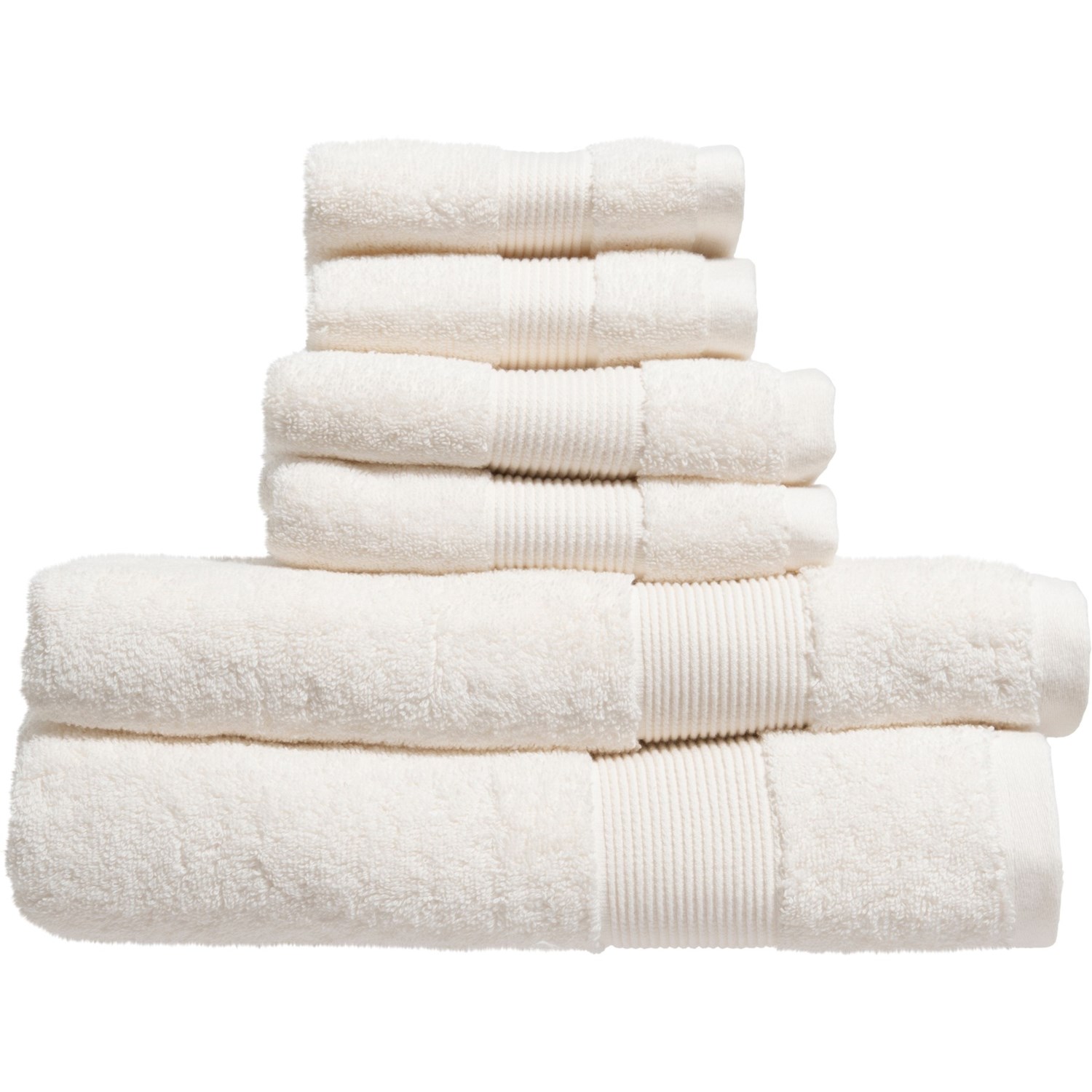Peacock Alley 100 Turkish Cotton Liana Towel Set 6Piece, Ivory