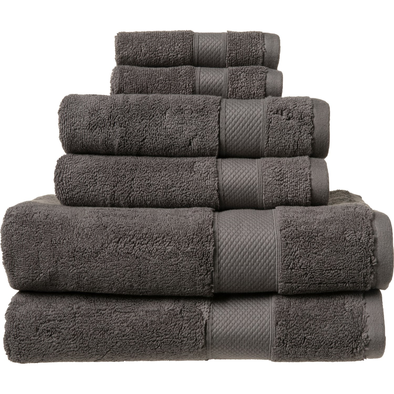Peacock Alley 700 gsm Turkish Cotton Diamond Towel Set 6Piece, Iron