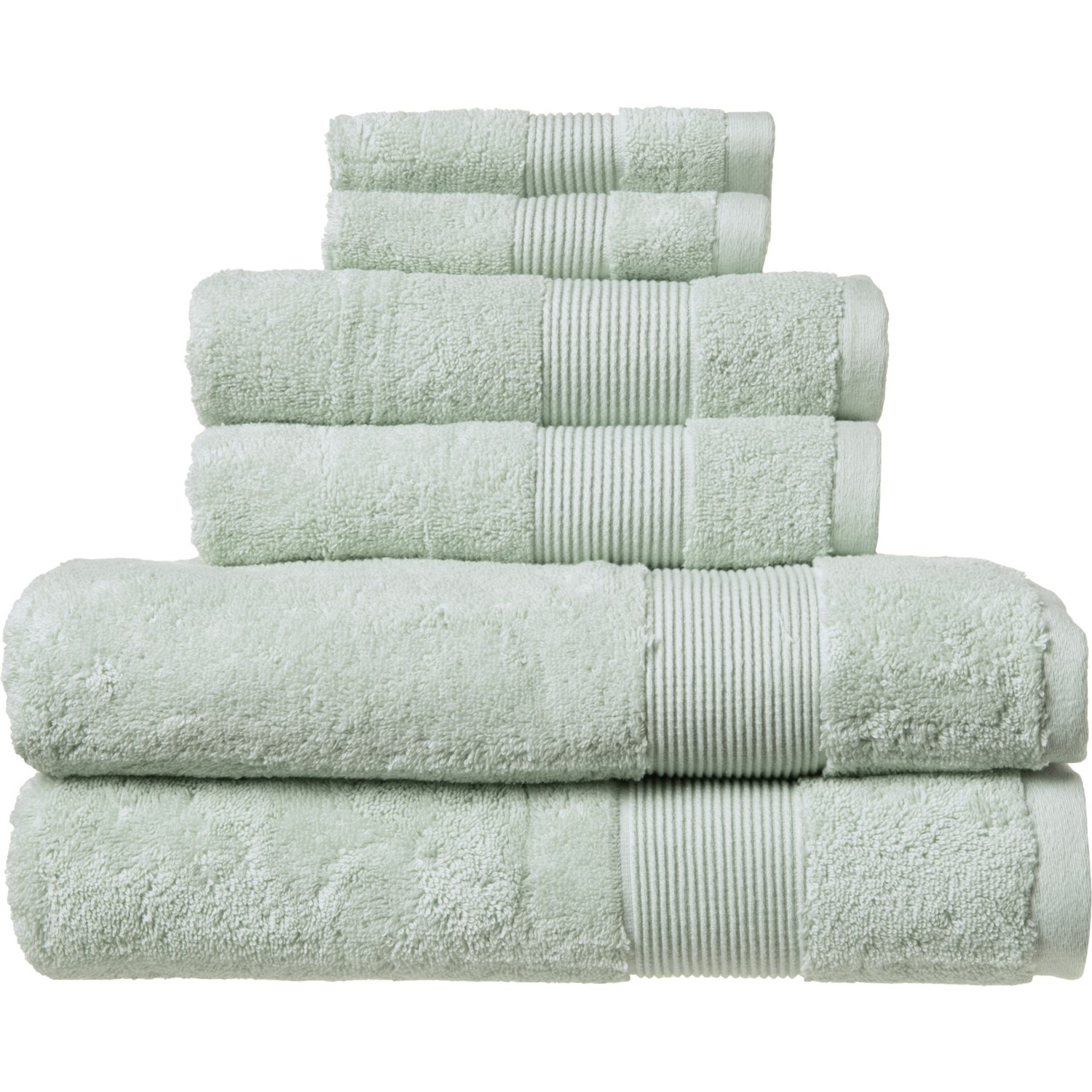 Peacock Alley 700 gsm Turkish Cotton LianaTowel Set 6Piece, Silver